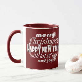 Frohe Weihnachten und Glück Neujahr Grüße RW Tasse