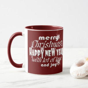 Frohe Weihnachten und Glück Neujahr Grüße RW Tasse