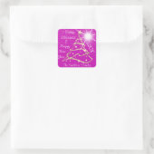 Frohe Weihnachten und Glück Neujahr Tree Pink Gold Quadratischer Aufkleber (Tasche)