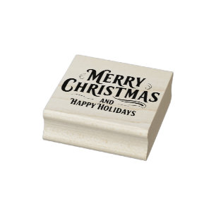 Frohe Weihnachten und glückliche Feiertage Gummistempel