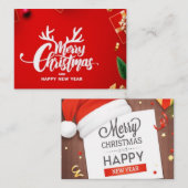 Frohe Weihnachten und glückliche Feiertage!" Mitteilungskarte (Vorne/Hinten)