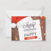 Frohe Weihnachten und glückliche Feiertage!" Mitteilungskarte (Rückseite)