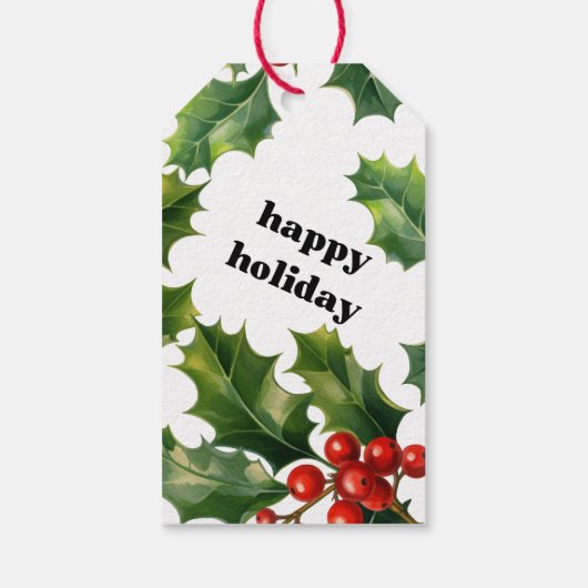 Frohe Weihnachten und glückliche Ferien Mistletoe Geschenkanhänger (Rückseite)