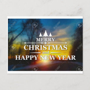 Frohe Weihnachten und glückliche neue Jahr Grußkar Postkarte