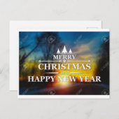 Frohe Weihnachten und glückliche neue Jahr Grußkar Postkarte (Vorne/Hinten)