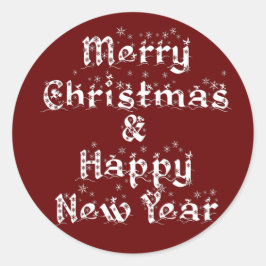 Frohe Weihnachten und glückliche neue Jahr klassis Runder Aufkleber