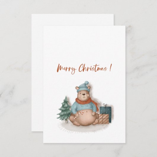 Frohe Weihnachten und glückliche neue Jahr niedlic Dankeskarte (Vorne/Hinten)