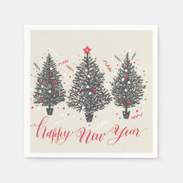 Frohe Weihnachten und glückliche neue Jahre Serviette