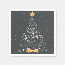 Frohe Weihnachten und glückliche neue Jahre Serviette