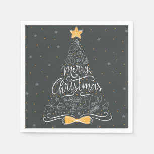 Frohe Weihnachten und glückliche neue Jahre Serviette