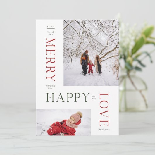 Frohe Weihnachten und glückliche Neujahr 2 Foto (Stehend Vorderseite)