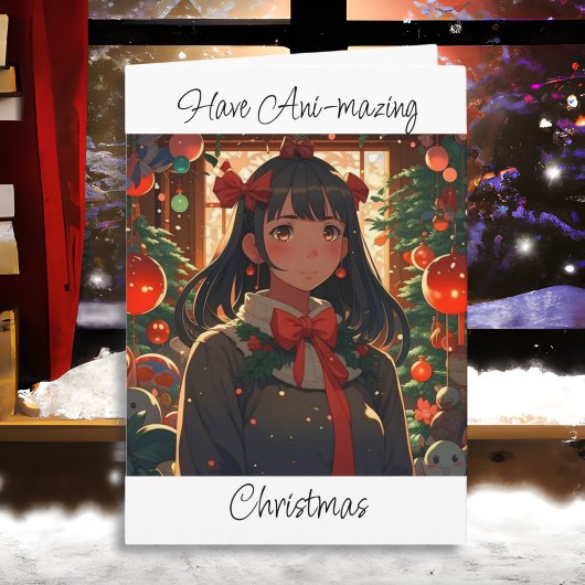 Frohe Weihnachten und glückliche Neujahr Anime The Karte