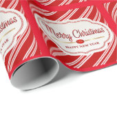 Frohe Weihnachten und glückliche Neujahr Candy Can Geschenkpapier (Rolleneckpunkt)