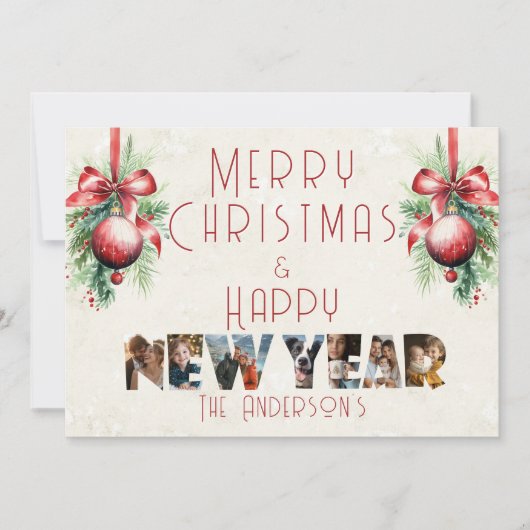 Frohe Weihnachten und glückliche Neujahr Collage F (Vorderseite)