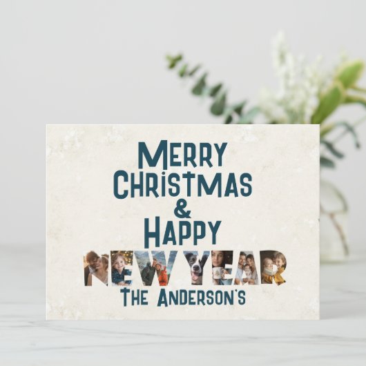 Frohe Weihnachten und glückliche Neujahr Collage F (Stehend Vorderseite)