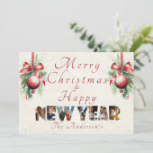 Frohe Weihnachten und glückliche Neujahr Collage F (Stehend Vorderseite)