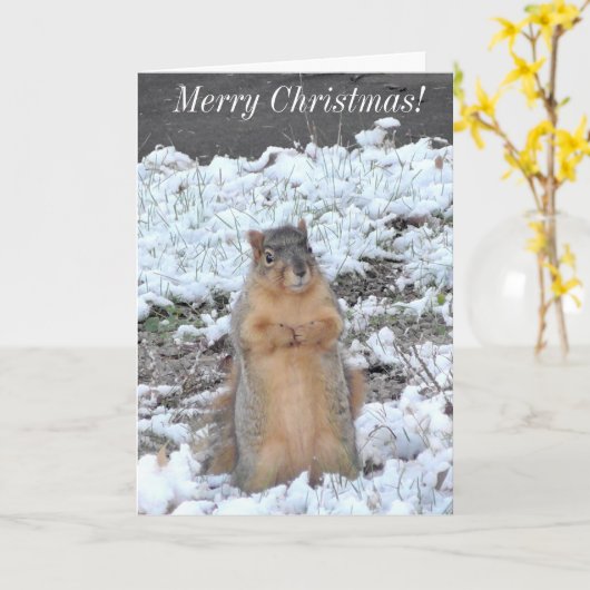 Frohe Weihnachten und glückliche Neujahr Eichhörnc Karte (Gelbe Blume)