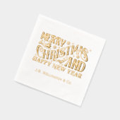 Frohe Weihnachten und glückliche Neujahr Firmennam Servietten Mit Folie (Links)