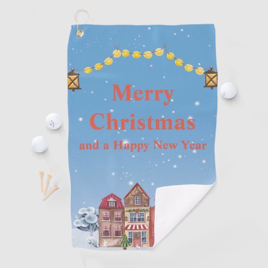 Frohe Weihnachten und glückliche Neujahr Golf Hand Golfhandtuch (Insitu)