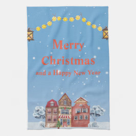 Frohe Weihnachten und glückliche Neujahr Küchentüc Geschirrtuch