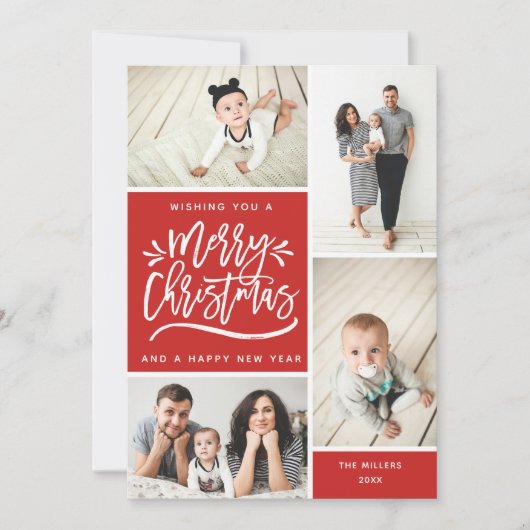 Frohe Weihnachten und glückliche Neujahr Multi-Fot (Vorderseite)