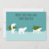 Frohe Weihnachten und glückliche Neujahr Polarbäre (Vorderseite)