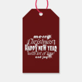 Frohe Weihnachten und glückliche Neujahr Schriftar Geschenkanhänger (Rückseite)