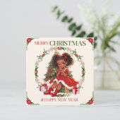 Frohe Weihnachten und glückliche Neujahr Schwarze (Stehend Vorderseite)