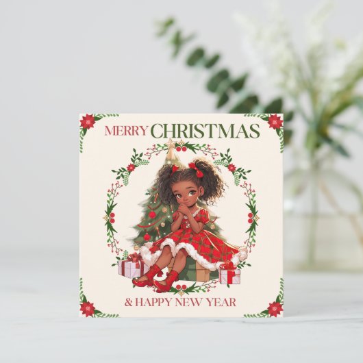 Frohe Weihnachten und glückliche Neujahr Schwarze (Stehend Vorderseite)