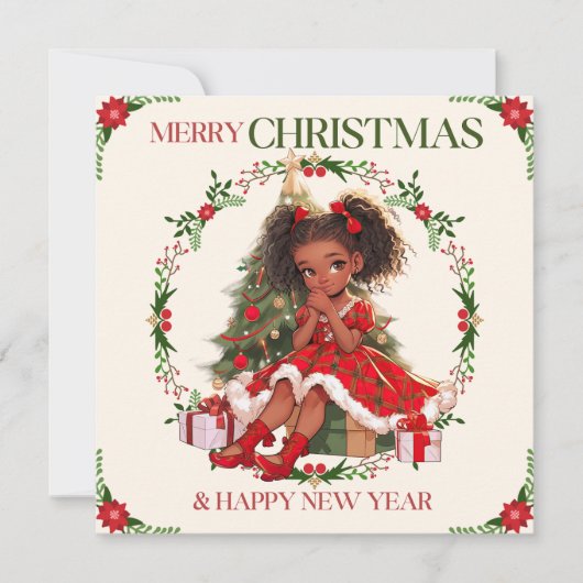 Frohe Weihnachten und glückliche Neujahr Schwarze (Vorderseite)