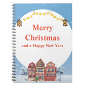 Frohe Weihnachten und glückliche Neujahr Spiral Fo Notizblock (Vorderseite)