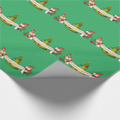 Frohe Weihnachten und glückliche Neujahrsaffen Geschenkpapier (Ecke)