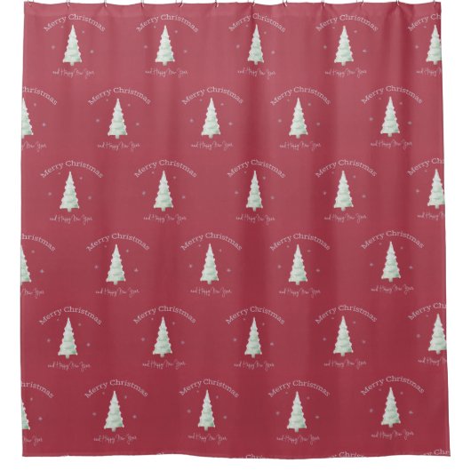 Frohe Weihnachten und glückliche Neujahrsbaum Duschvorhang (Vorderseite)