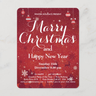 Frohe Weihnachten und glückliche Neujahrseinladung Einladung