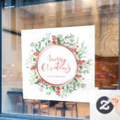 Frohe Weihnachten und glückliche Neujahrsfeier Fensteraufkleber (Café-Fenster)
