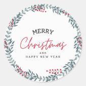 Frohe Weihnachten und glückliche Neujahrsfeier Runder Aufkleber (Vorderseite)