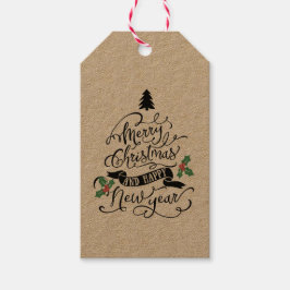 Frohe Weihnachten und glückliche Neujahrsgeschenke Geschenkanhänger