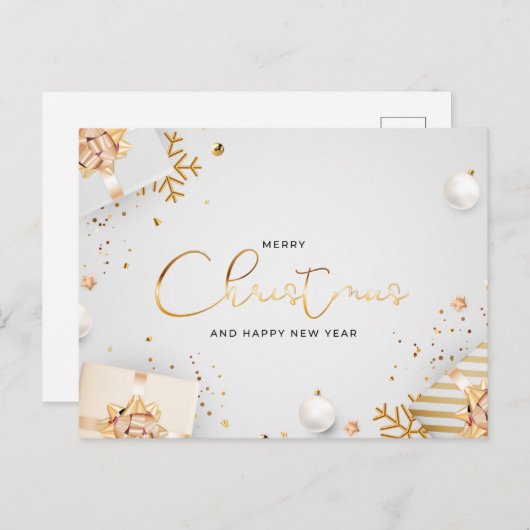 Frohe Weihnachten und glückliche Neujahrsgestaltun Postkarte (Vorne/Hinten)