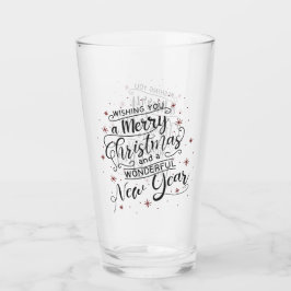 Frohe Weihnachten und glückliche Neujahrsglasur Glas
