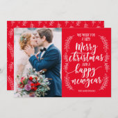 Frohe Weihnachten und glückliche Neujahrskarte (Vorne/Hinten)