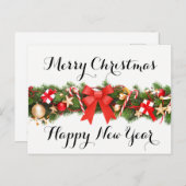 Frohe Weihnachten und glückliche Neujahrskarte (Vorne/Hinten)