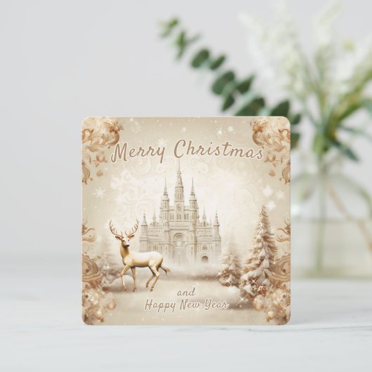 Frohe Weihnachten und glückliche Neujahrskarte (Stehend Vorderseite)