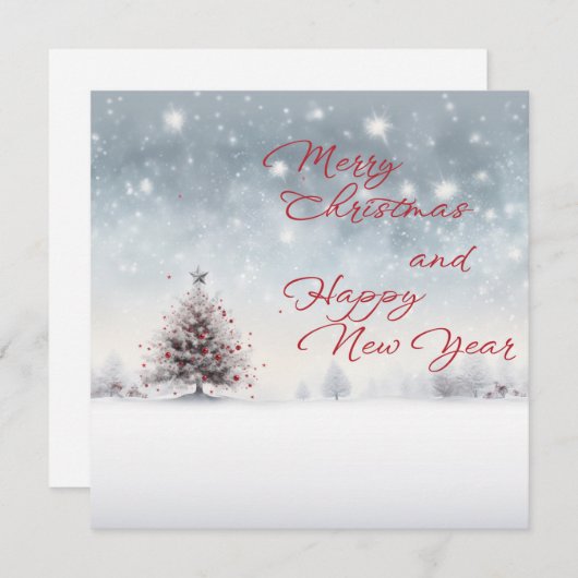 Frohe Weihnachten und glückliche Neujahrskarte (Vorne/Hinten)