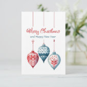 Frohe Weihnachten und glückliche Neujahrskarte Dankeskarte (Stehend Vorderseite)