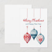 Frohe Weihnachten und glückliche Neujahrskarte Dankeskarte (Vorne/Hinten)