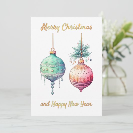 Frohe Weihnachten und glückliche Neujahrskarte Einladung (Stehend Vorderseite)