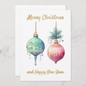 Frohe Weihnachten und glückliche Neujahrskarte Einladung (Vorne/Hinten)