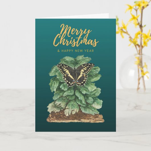 Frohe Weihnachten und glückliche Neujahrskarte Karte (Gelbe Blume)