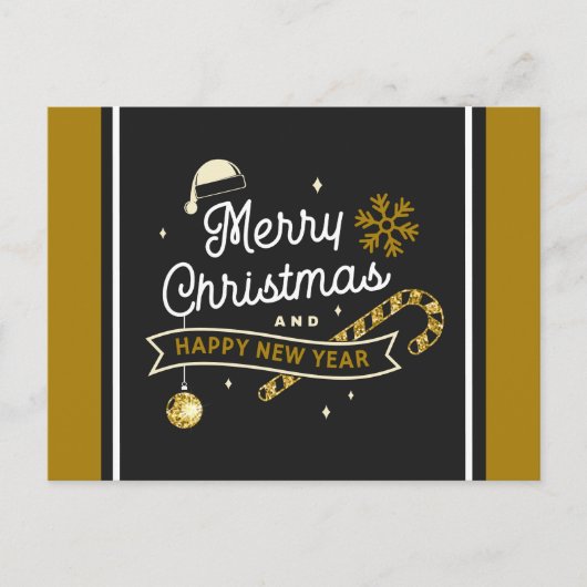 Frohe Weihnachten und glückliche Neujahrskarte Postkarte (Vorderseite)