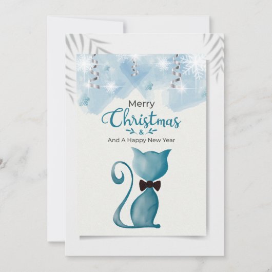 Frohe Weihnachten und glückliche Neujahrskatze (Vorderseite)